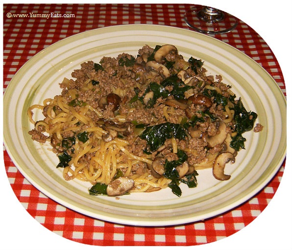 Beef Noodle Bowls with Dinosaur Kale and Mushrooms, from the Plated Subscription Meal Box
