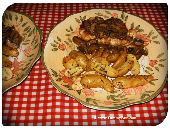 Chicken Marsala with Roasted Fingerling Potatoes dinner from the Plated Subscription Food Box Dinner Menu