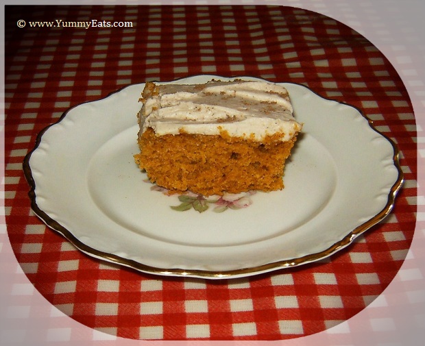 Delicious Pumpkin Bars dessert baked using a recipe from The Duluth Grill Cook Book II