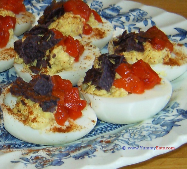 Red, White, and Blue Deviled Eggs Recipe