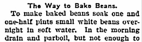 How to Bake Beans 1912 Recipe