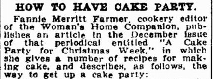 Host a Cake Party Idea circa 1913