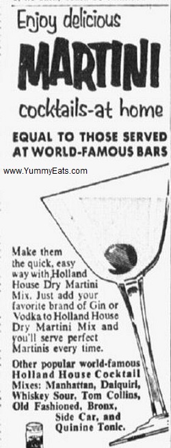 Dry Martini Cocktail Circa 1958