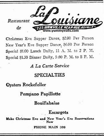 retro Restaurant Menu featuring Oysters Rockefeller
