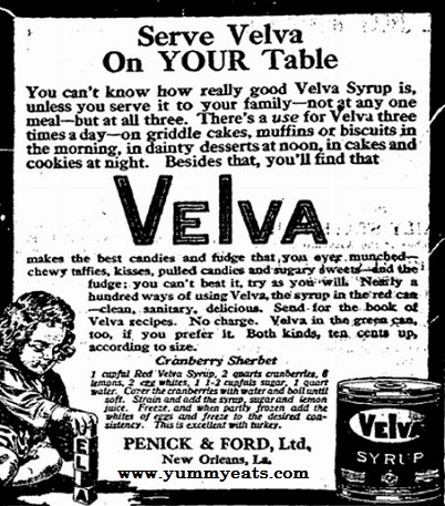 Velva Syrup Retro 1913