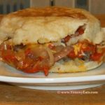 Yummy, Melty-Me Baked Cheeseburger on an English Muffin